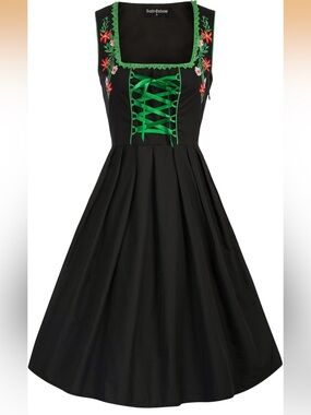 Scarlet Darkness Dirndl Dress  Traditional Bavarian Costume Oktoberfest